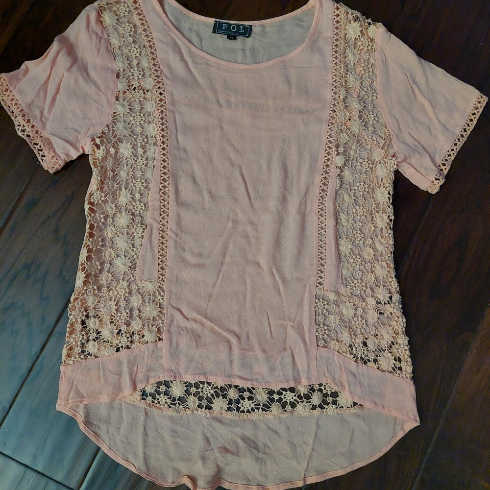 Pol Short Sleeve Lace Top